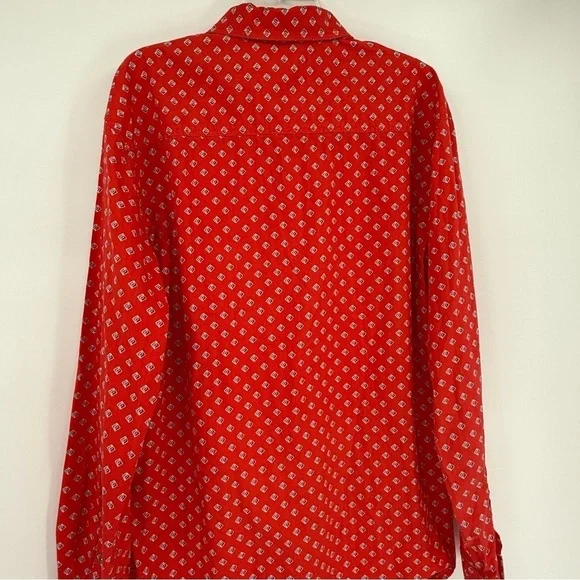 Cinch Red Geo Print Rodeo Western Button Front Shirt Mens Size XL Long Sleeves - Picture 7 of 9